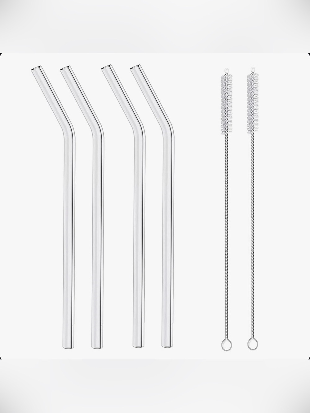 NWT Lilly Ribbed Glass Sippers with Bamboo Lids and Glass straws, 18 oz Set of 4 - Picture 3 of 16